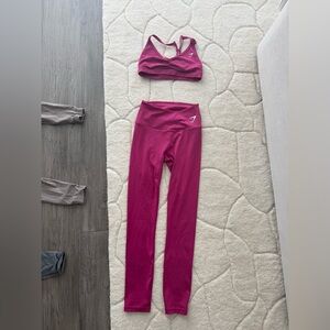 Gymshark Magenta Racerback Sports Bra & High-Waist Leggings Set